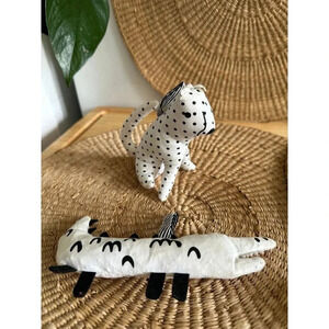 Two Black and White Baby stuffed animals